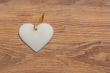 sugar Christmas tree ornaments on a wooden background