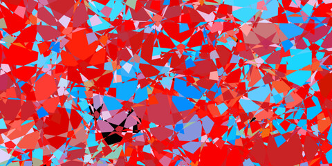 Dark Blue, Red vector pattern with polygonal shapes.