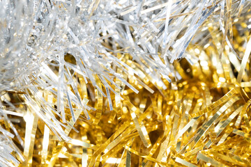 gold and silver christmas tinsel