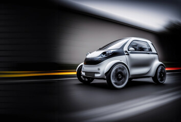 Plakat Ein futuristisches Micro Auto, Generative AI