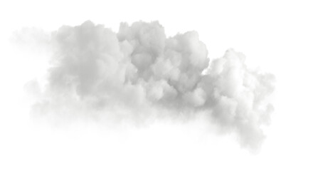 White soft downy clouds fluffy isolated on transparent backgrounds 3d rendering