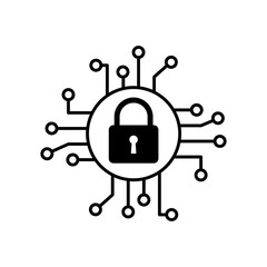 Encryption cyber security icon. Cybersecurity, data secured and protected concept