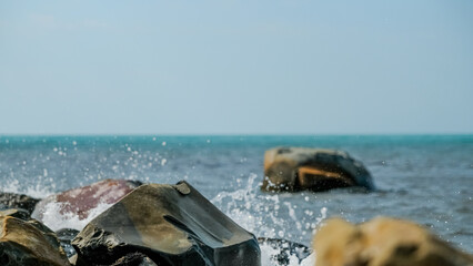 Rocks on the beach at Bagh Steinigidh on the Isle of Harris in Scotland. High quality photo