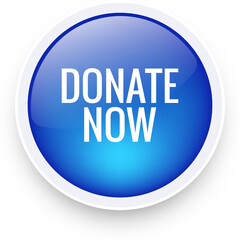 Donate icon in realistic button style. Donation signs illustration.