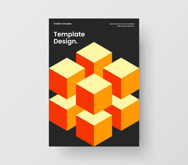 Abstract annual report vector design template. Simple mosaic tiles company cover layout.