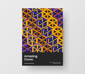 Colorful poster design vector layout. Vivid geometric tiles leaflet template.