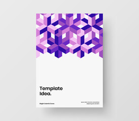 Fresh geometric tiles corporate identity layout. Premium presentation A4 vector design concept.