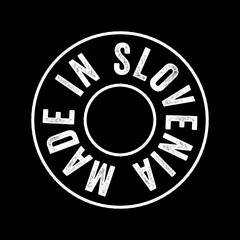 Made in Slovenia text emblem stamp, concept background