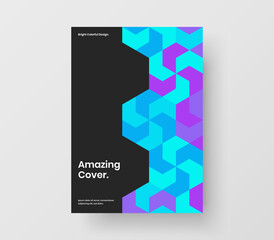 Abstract mosaic shapes presentation layout. Creative catalog cover A4 vector design template.