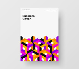 Isolated geometric pattern annual report illustration. Clean magazine cover design vector layout.
