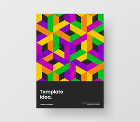 Colorful company identity vector design illustration. Simple mosaic pattern book cover template.