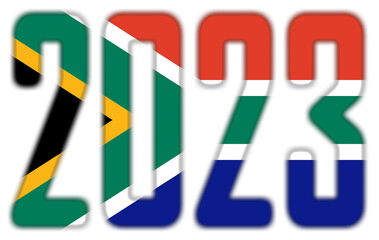 2023 - With the Flag of South Africa