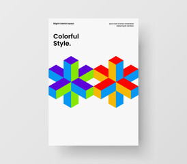 Simple mosaic pattern company brochure template. Creative catalog cover design vector illustration.