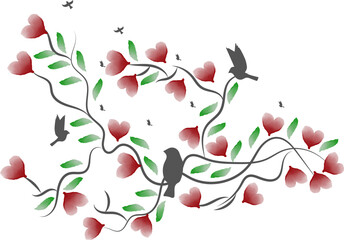 Watercolor Clipart Bird Branch 