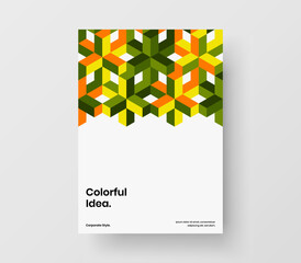 Premium geometric tiles front page illustration. Simple poster A4 vector design layout.