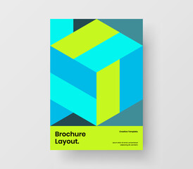 Minimalistic corporate brochure A4 vector design template. Creative geometric shapes company identity illustration.
