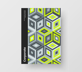 Simple company cover design vector template. Trendy mosaic pattern handbill concept.