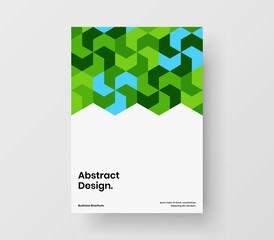 Vivid mosaic shapes flyer template. Bright handbill vector design illustration.