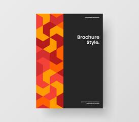 Clean geometric pattern company brochure concept. Trendy catalog cover vector design illustration.