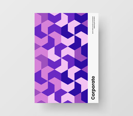 Fresh front page A4 vector design illustration. Amazing geometric shapes catalog cover concept.