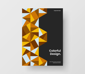 Isolated booklet A4 vector design illustration. Fresh mosaic pattern corporate cover layout.