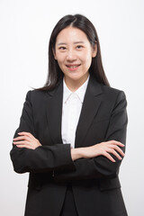 Portrait of successful business asian over white background