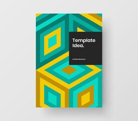 Simple mosaic pattern cover illustration. Minimalistic corporate identity A4 vector design template.
