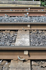 Close Up of Railway Tracks and Sleepers 
