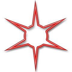 Red Neon Sign Star Shaped Light
