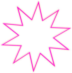 Pink Neon Sign Star Shaped Light