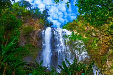 Khlong Lan Waterfall in the rainforest