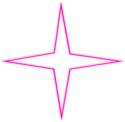 Pink Neon Sign Star Shaped Light
