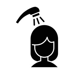 Washing hair icon vector design template