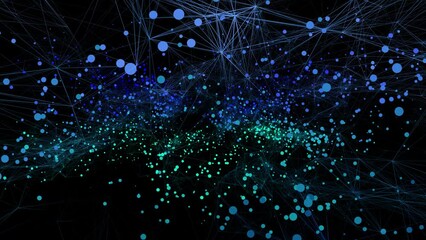 4k animated abstract background simulating neural network - Powered by Adobe