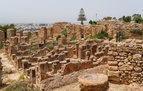 Byrsa in Carthage Tunisia. Urban Phases of the hill of Byrsa.