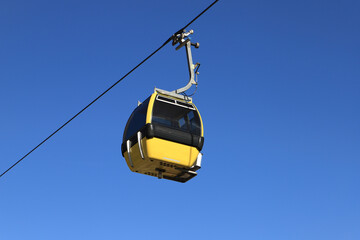 a gondola of the mountain railway in tyrol 