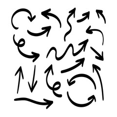 Sketch arrows. Vector doodle elements