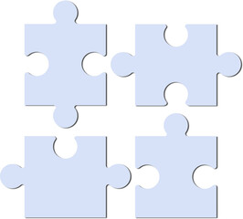 Puzzle vector icons on isolated white background.