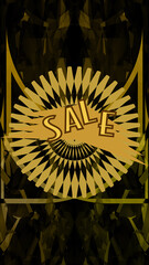 Abstract golden texture sale sign background image.