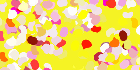 Fototapeta na wymiar Light pink, yellow vector background with random forms.