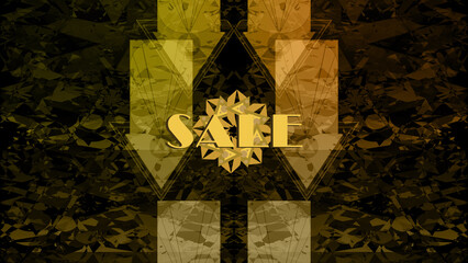 Abstract golden texture sale sign background image.