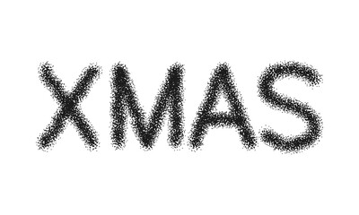 Xmas Stipple Dots Typography Silhouette Icon