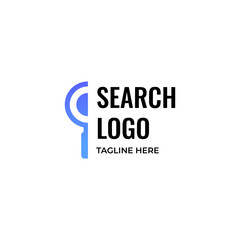 Half Magnifying Glass Logo Template Design