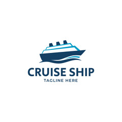 cruise ship logo design. Ship logo, nautical sailing boat icon vector design