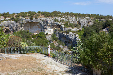 The archeological site of Cave of Ispica, Sicily, Italy