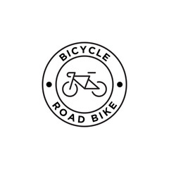 Bicycle shop logo design vector image, line style logo 