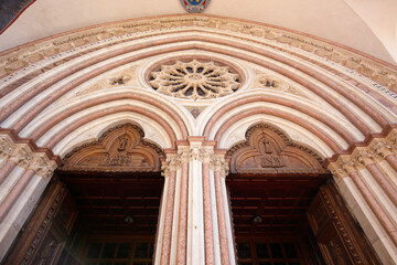 The portal of Basilica of San Francesco d'Assisi, Assisi, Italy