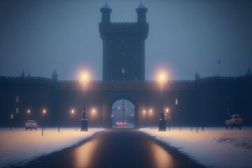 Fototapeta premium リアルな城や室内系背景イラスト(AI generated image)