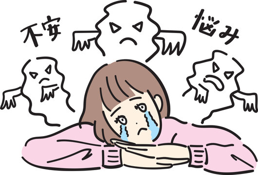 悩みがあって眠れない若い女性