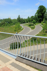 Beautiful rural road in the countryside, day landscape